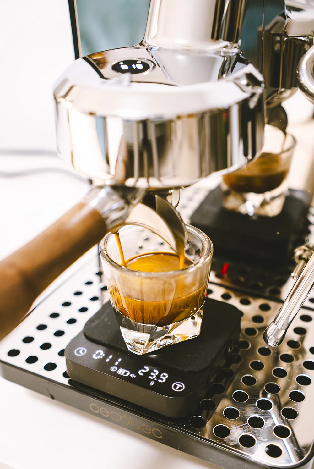 Extracción de espresso en la Baristeo Intima