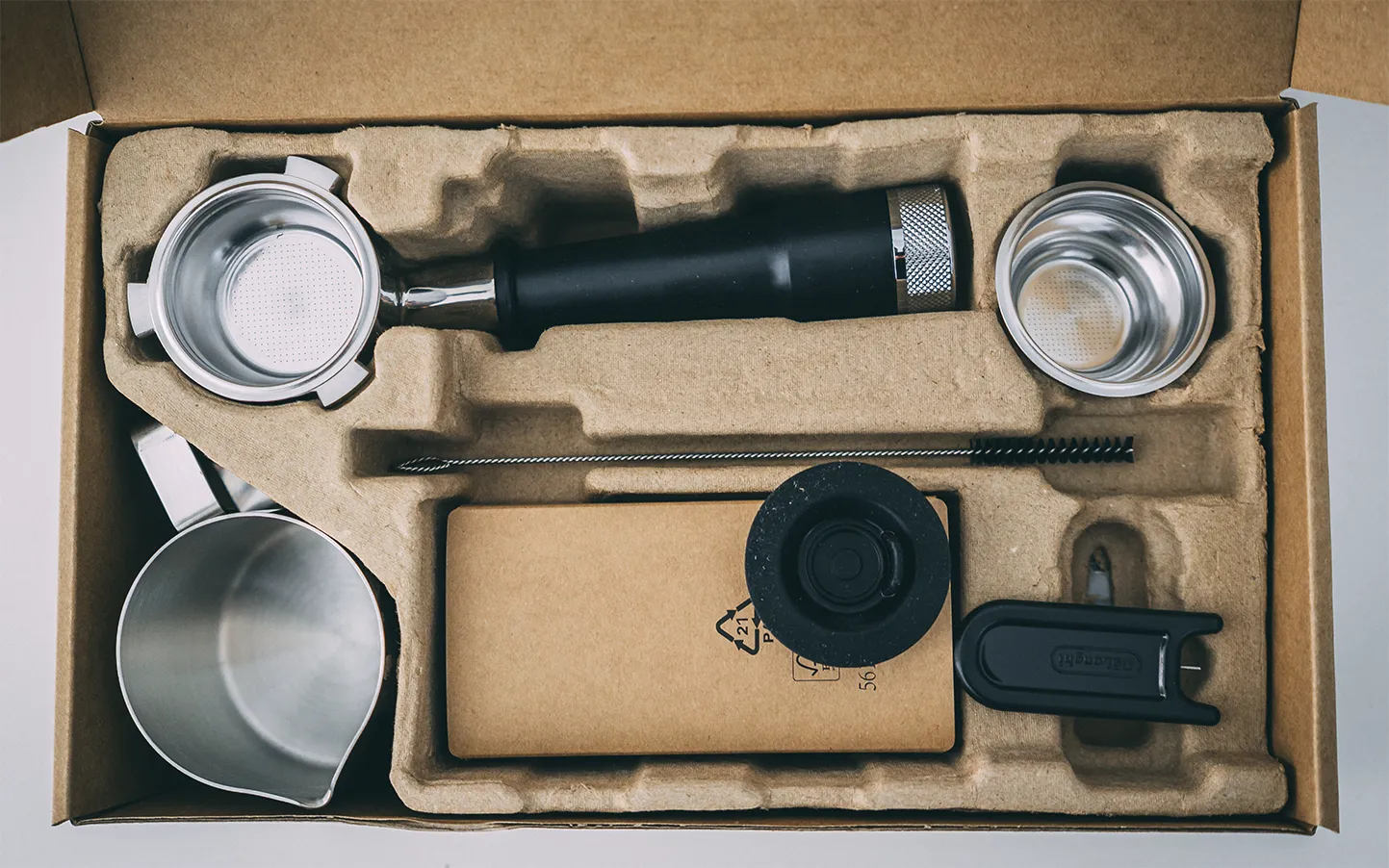 The accessories on the De'Longhi Specialista Opera